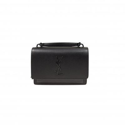 YSL SUNSET CHAIN WALLET IN SMOOTH LEATHER BLACK 533026D422W3980 (19*14*5.5cm)